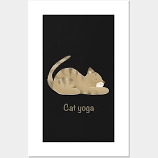 Cat yoga Posters and Art